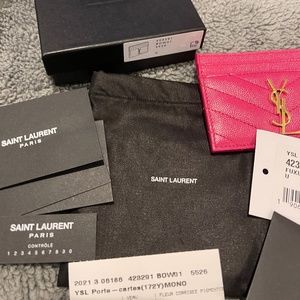 Monogramme Grain de Poudre Leather Card Case, Golden Hardware